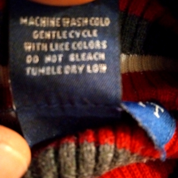 90s Y2K Striped Mock Neck Karen Scott "Semi" Cropped Hem Long Sleeved Sweater M - Picture 6 of 8